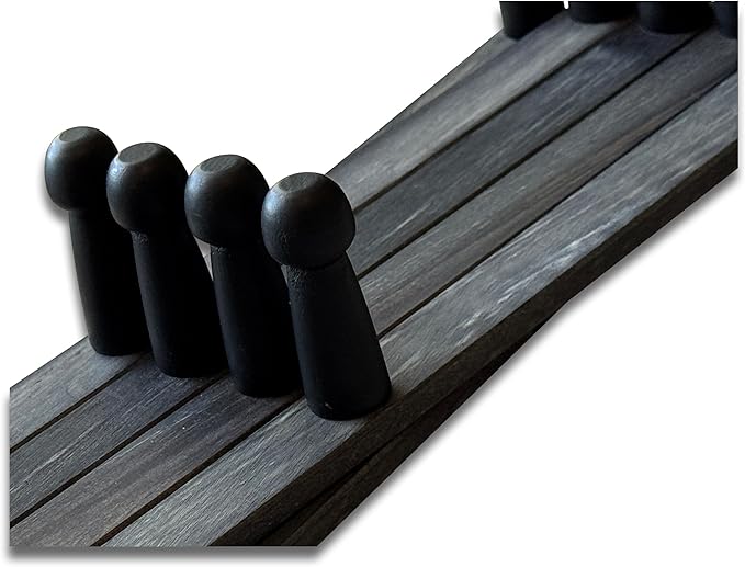 Mercurial Trade Expandable Wooden Coat Rack Hanger - Large Accordion Hanger with Expanding Pegs | Hand Made Rustic Wooden Hat Rack for Wall | Hang Coat, Jacket, Hat – 14 Hook, Distressed Black