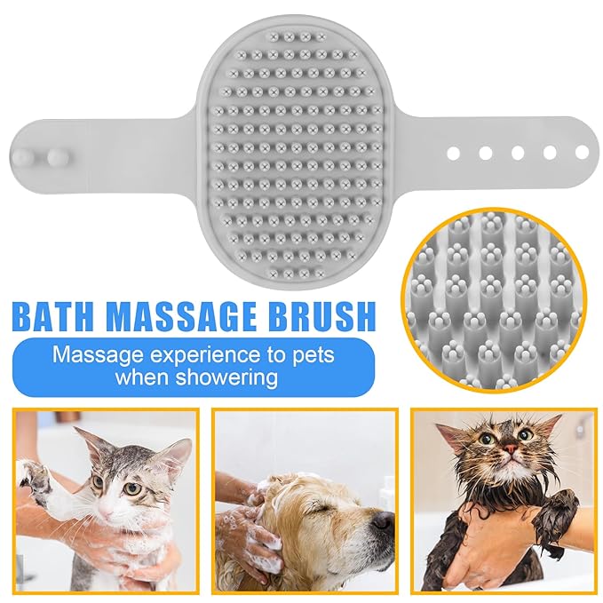 Aiolpy Pet Grooming Kit – Shedding Slicker Brush & Bath Massage Tool for Dogs, Cats, Puppies & Rabbits | Gentle, Easy-Clean Design for Healthy Coats & Relaxing Grooming