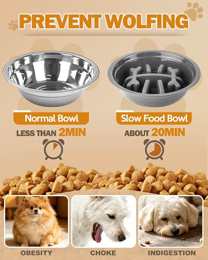Jovrun Elevated Dog Bowls for Small Medium Large Size Dogs, Non-Slip Dog Feeder with 2 Food Water Bowls, 2-5 Heights Adjustable Raised Bowls Stand