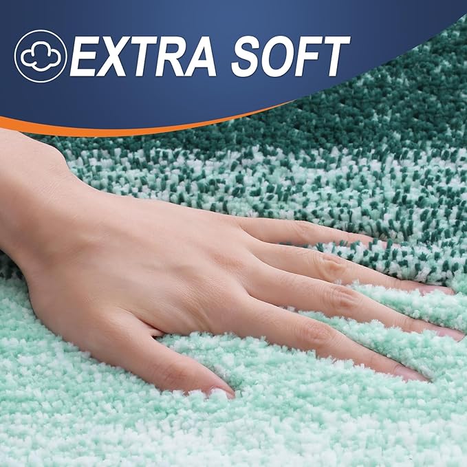 OLANLY Bathroom Rugs Mat 34x21, Extra Soft Absorbent Microfiber Bath Rugs, Rubber Backing, Quick Dry, Washable Bath Mats for Bathroom Floor, Tub and Shower, Home Decor Accessories, Blackish Green