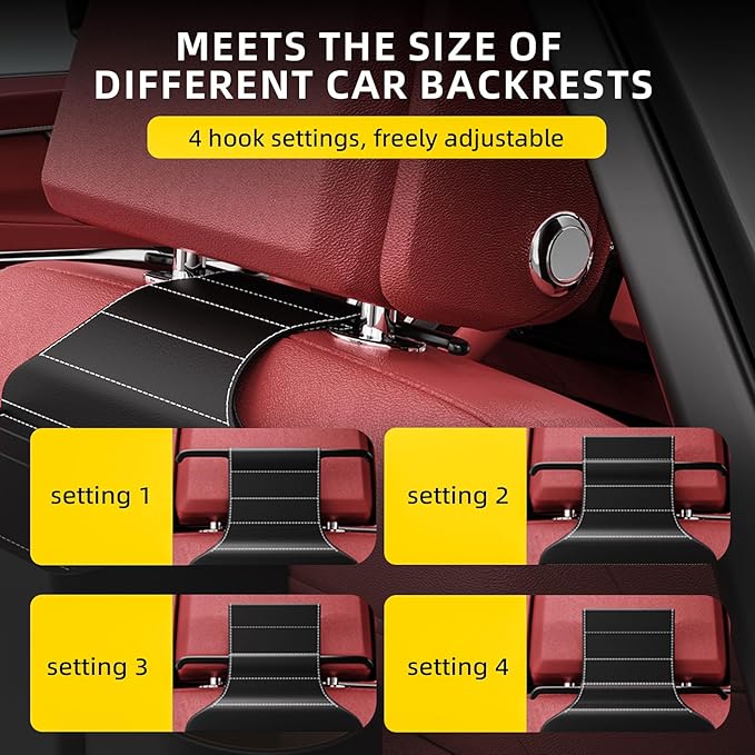 Car Back Seat Organizer with one towel， Multifunctional Car Back Seat Storage Box with 2 Drink Cup Holder Tissue Box for Hold Phone Drinks Handbag Compatible with Most Vehicles (Black)