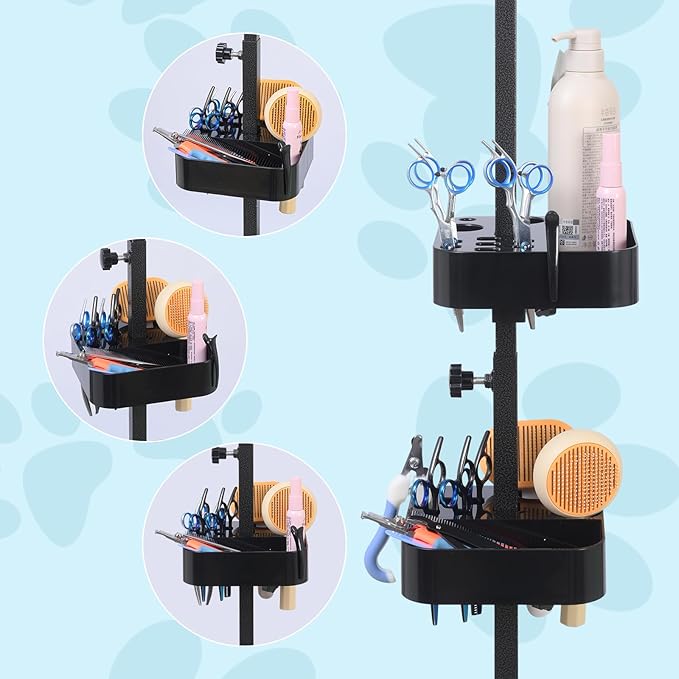 Huioqwe Dog Grooming Organizer – Adjustable Beauty Tools Organizer & Pet Grooming Storage Rack for Scissors, Brushes & Accessories