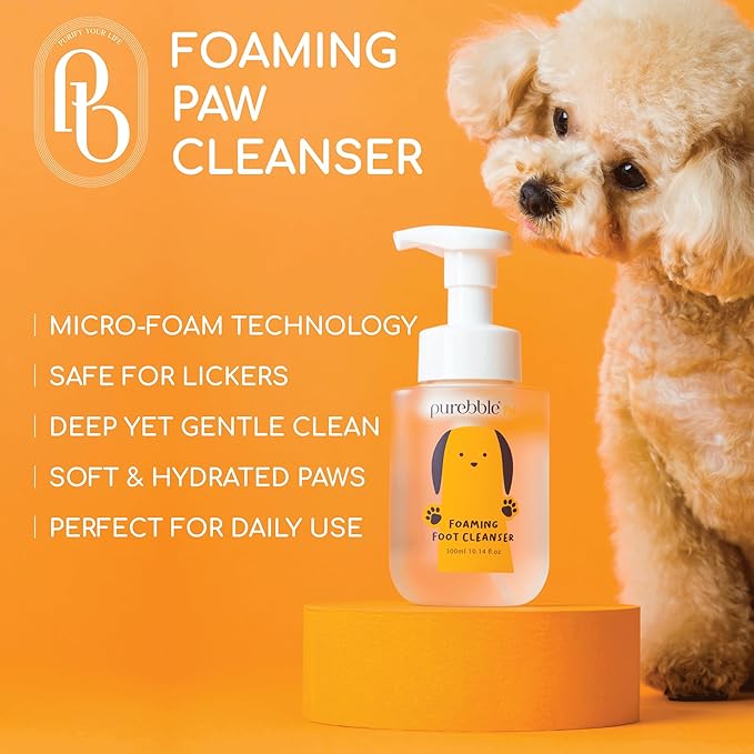 Pet Foaming Foot Paw Cleanser (Pack of 2)- Gentle Foam Wash for All Dogs, Nourishing, Softening, Calming, No Artificial Fragrance, Itch Reducing, 300ml / 10.14 fl oz Each