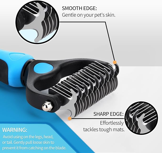 Dog Detangler Spray, Natural Dog Leave in Conditioner Spray with Deshedding Brush and Metal Comb, for Grooming and Mat Removal (Lavender)