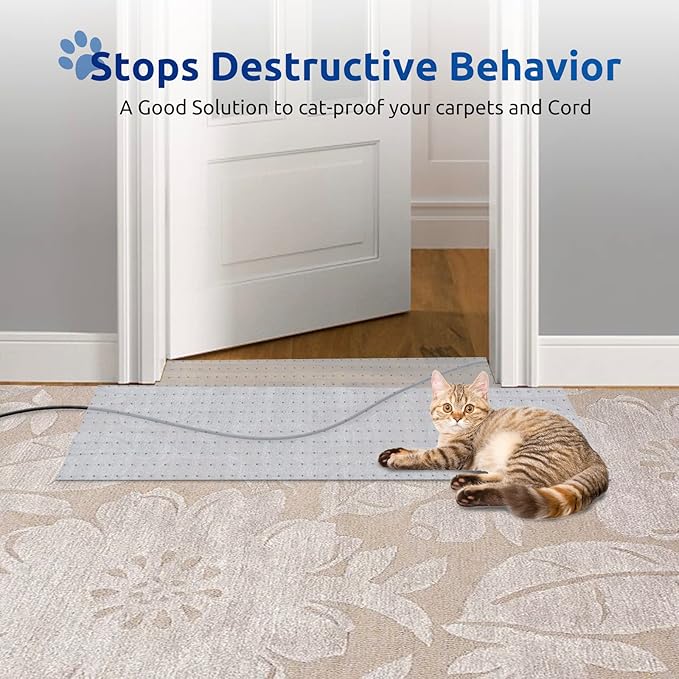 Carpet Protector for Pets Cat Carpet Protector Repellent Barrier for Doorway Corner Anti Scratch Under Door Cat Scratch Protector Mat, Easy to Cut Plastic Stopper (Clear, 3.6FT-1pack)