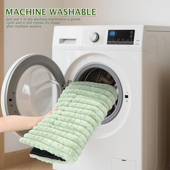 BVAGSS Dog Bed Washable Crate Mattress,Anti-Slip Memory Foam Soft Warm Pet Cushion for Small Medium Dogs, Calming Fluffy Sleeping Kennel Pad XH082 (30''x20'',Green)