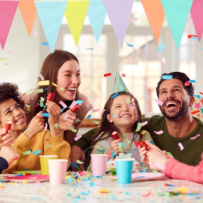 Preboun 164 Feet Pastel Pennant Banner Bunting Pennant Banner Garland 120 Pcs Pastel Triangle Flags on a String for Baby Shower Birthday Graduation Wedding Hanging Decorations(Unicorn Color)