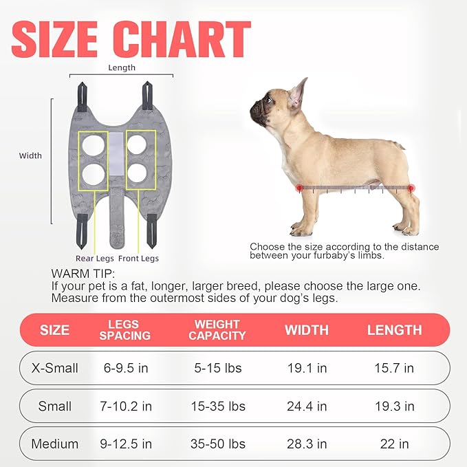 PAWCHIE Dog Grooming Hammock Harness for Dogs & Cats with Pet Nail Clipper Trimmer,Cat Hanger Sling for Trimming Clipping Nails,Warm Plush Dog Hammock Restraint Bag for Small Medium Large Dogs,Grey S