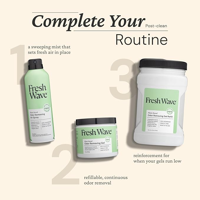 Fresh Wave Original Scent Odor Removing Gel Refill, 63 oz. | Safer Odor Absorbers for Home, Cooking, Trash, & Pets Areas | Natural Plant-Based Odor Eliminator
