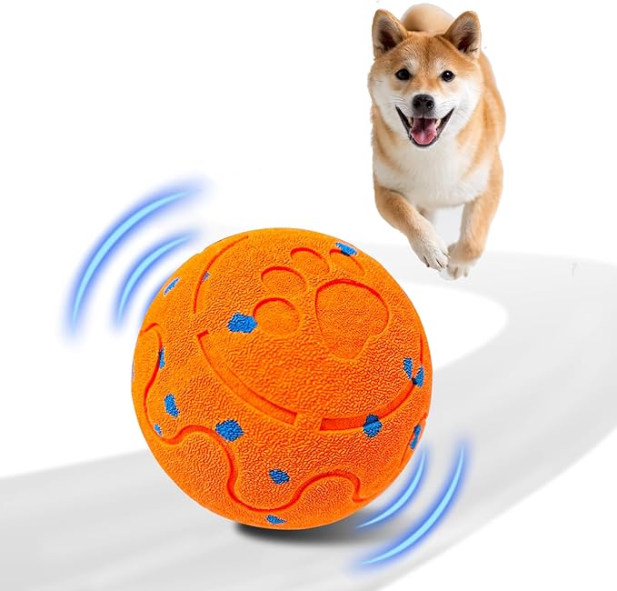 Huimpet Interactive Dog Ball, Automatic Moving, Bouncing Chew Toys, Wicked Balls with 3 Modes, E-TPU Vibrating Dog Ball for Medium and Large Dogs, IP54 Waterproof, Birthday Gifts for Dogs(Orange)