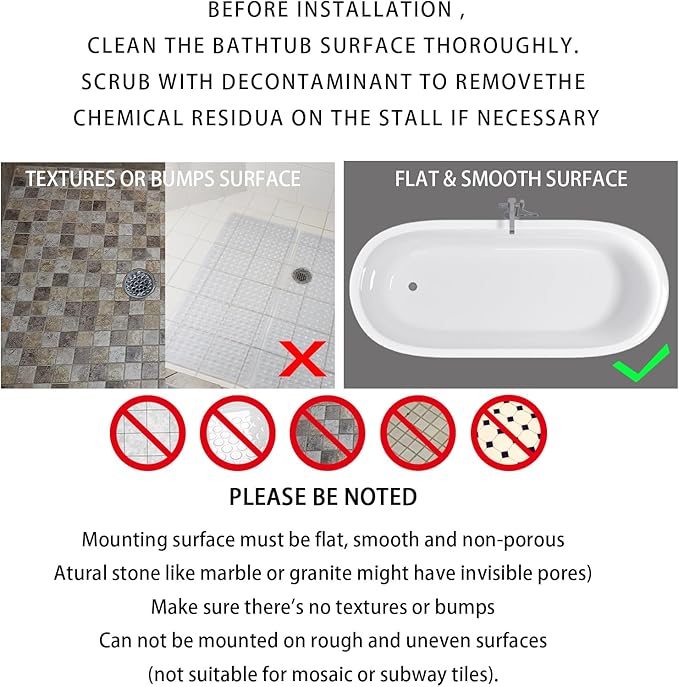 Yimobra Bathtub Mat Non Slip, Super Strong Suction Cups, 27.5"x15.5" Long Shower Mat with Drain Holes, Machine Washable Fast Draining Bath Mats, Bathroom Essentials,Mint Green