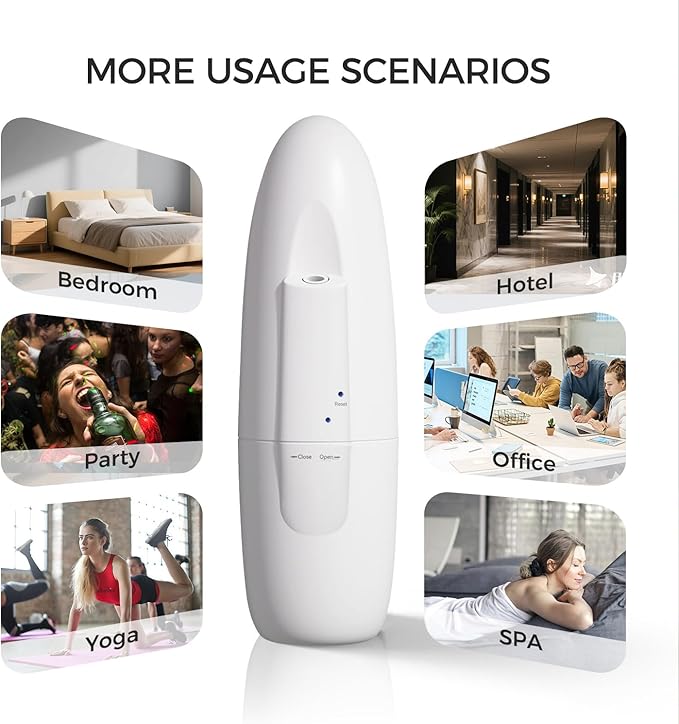 Smart Plug-in Waterless Essential Oil Diffuser -100ml, Range Nano Mist Technology, App/Bluetooth Control, Plug in Diffuser for Large Room, Spa, Office, Kid/Pet Safe - White