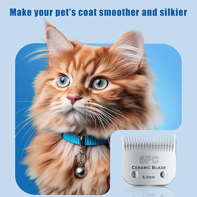 colorski 5FC# Detachable Pet Dog Grooming Clipper Ceramic Blade,Compatible with Andis Size 5FC Cut Length 1/4”(6.3mm),Compatible with andis/wahl/Oster Dog Clippers 1PCS