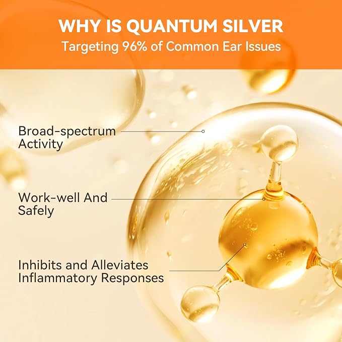 Dog Ear Cleaner, Natural Dog Ear Drops and Infection Treatment, Quantum Silver Dog Ear Cleaning Solution for Itching, Irritation & Wax Build-Up,1oz