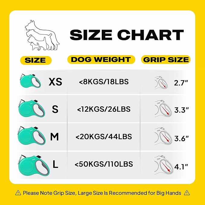 Fida Retractable Dog Leash with Dispenser and Poop Bags, 16 ft Pet Walking Leash for Small Dog or Cat up to 26 lbs, Anti-Slip Soft Handle, Tangle Free, Reflective Nylon Tape (S, Teel)