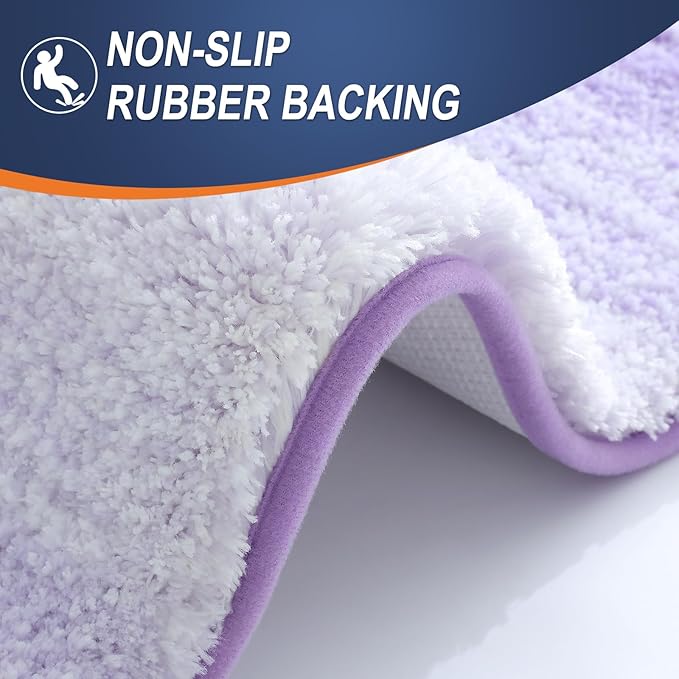 OLANLY Bathroom Rugs Mat 59x20, Extra Soft Absorbent Microfiber Bath Rug, Rubber Backing, Quick Dry, Machine Washable Bath Mats for Bathroom Floor, Tub and Shower, Home Decor Accessories, Light Purple