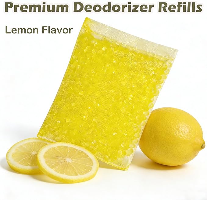 12 Pack Litter Box Deodorizer Refills for Whisker OdorTrap Pod, Odor Filters for Traditional Litter Boxes (Lemon)