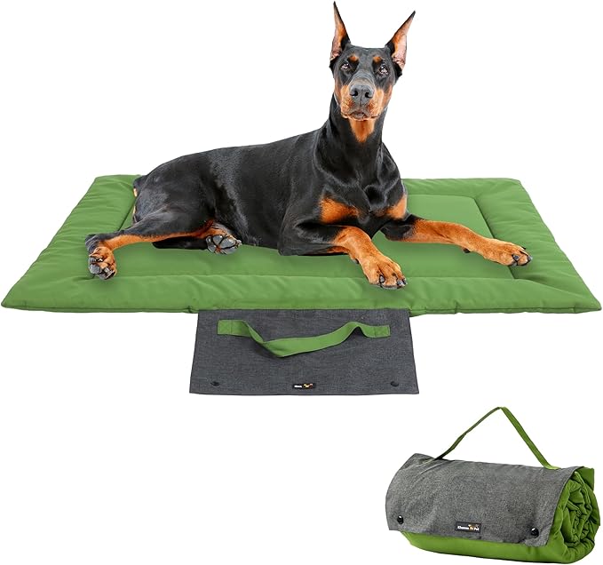 KHONSU PET Dog Travel Mat for Camping Portable Waterproof Lightweight & Outdoor Easy Clean Pad Foldable into Compact Carry Bag (Large Sized up to 65 lbs)