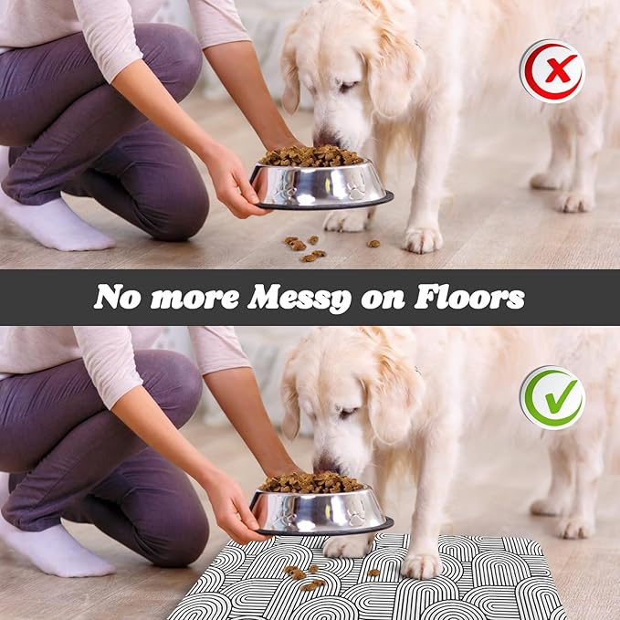 Bohemia Waterproof Pet Feeding Mats - Dog Cat Bowl Mats, Absorbent, 12 * 20 inch
