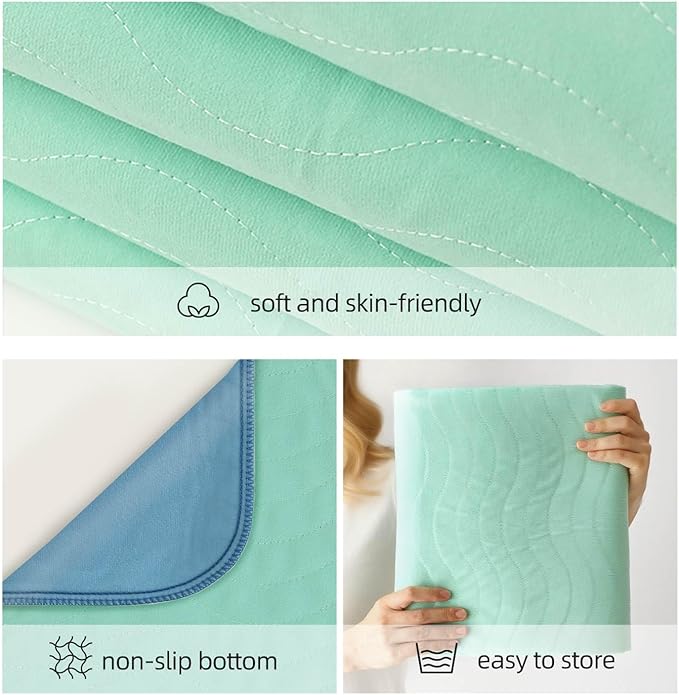 Pee Pads for Adults, Kids and Pets, Cotton-Like Surface, Machine Washable, 100% Leak Prevention with Waterproof TPU Layer (6 Pack, 34*36 inch)