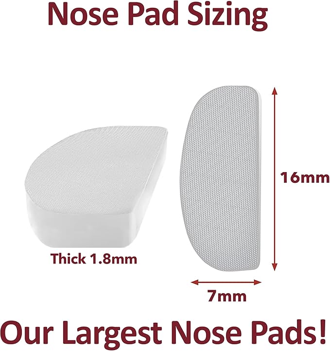 Setex Gecko Grip 1.8mm Thick Anti Slip Eyeglass Nose Pads, (5 Clear Pair) USA Made, 2500 Innovative Microstructured Fibers per Nose Pad, 1.8mm x 7mm x 16mm