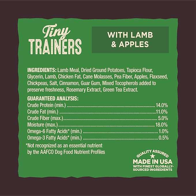 Wellness CORE Tiny Trainers Dog Treats, Natural, Training Treat, Grain Free, Lamb & Apple (6 Ounce Bag)