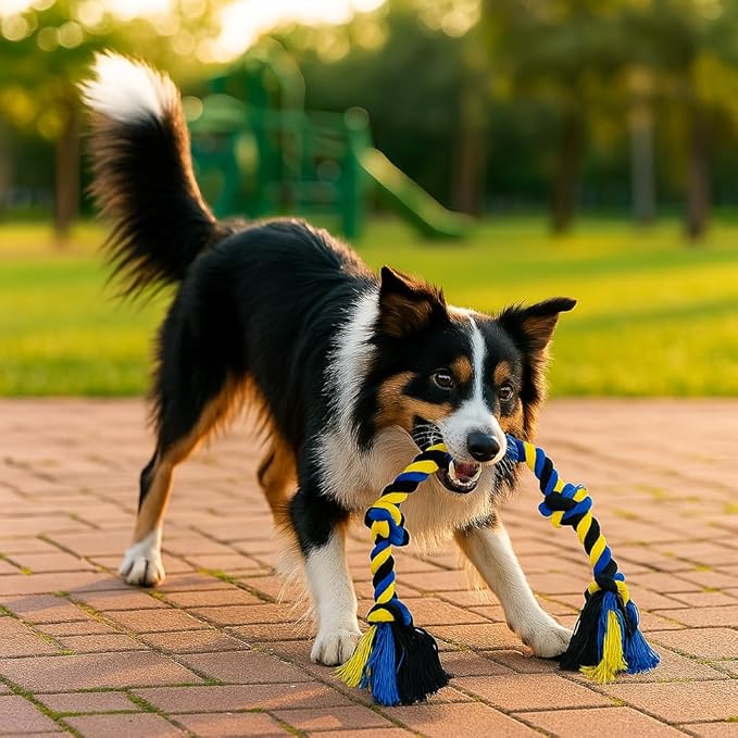 Dog Rope Toys for Medium and Large Dogs | Strong Cotton Pet Rope Set for Chewing, Teething Comfort, Tug Play and Daily Interactive Use | (3 pcs Dog Toys Combo)