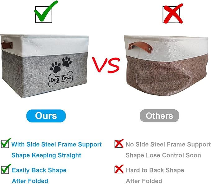 Dog Toy Basket Collapsible Dog Toy Box with Handles Foldable Dog Toy Bin for Pet Toys,Accessories