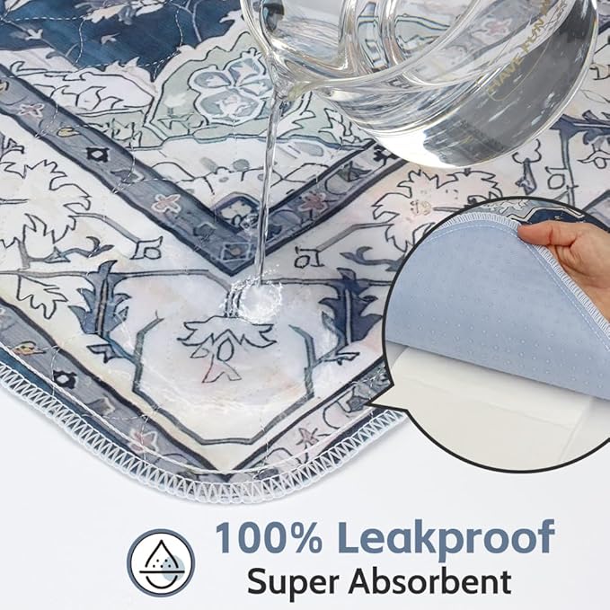Washable Pee Pads for Dogs 2 Pack Reusable Puppy Training Pads 60"x48" Super Absorbent Waterproof Dog Training Pads, Non-Slip Potty Pads Whelping Pads Litter Mat Pet Supplies - Navy/Mix