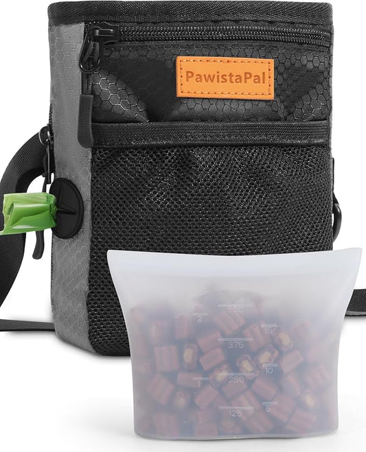 Dog Treat Pouch for Pet Training, One-Hand Magnetic Closure, Hands-Free Treat Bag with Silicone Liner, No Mess No Smell