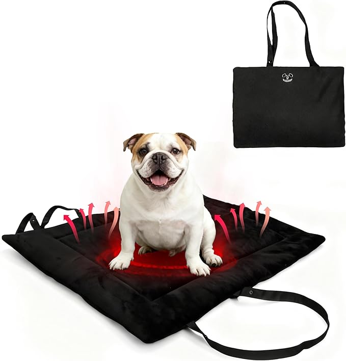 Topyangs Portable Dog Mat, Waterproof Outdoor Pet Mat for Camping Sleeping, Pet Cushion Pad with Handle for Small Dogs, Outdoor Training Dog Bed for Puppies, Easy to Carry, Super Soft