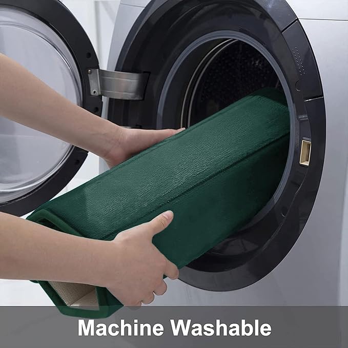 Buganda Memory Foam Bath Mat, 30" x 20", Ultra Soft and Non-Slip Bathroom Rugs, Water Absorbent and Machine Washable Bath Rug for Bathroom, Shower, and Tub, Dark Green