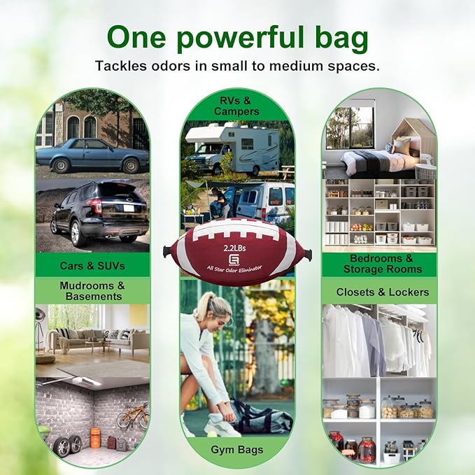 All-Star Odor Eliminator, Activated Charcoal Odor Absorber for Strong Odors in Car, Basement, Closet, 2.2 LB (1000 G) Extra Large Size for Small to Medium Spaces, Baking Soda Odor Absorber Deodorizer