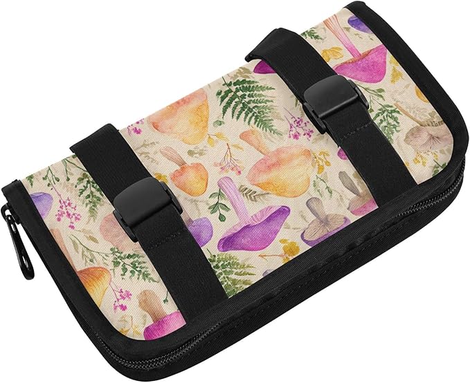 Car Tissue Holder Car Napkin Holder Car Tissue Box Dispenser Storage Case Sun Visor Mask Holder with Adjustable Straps Reusable Refillable Mushroom Colorful Pattern