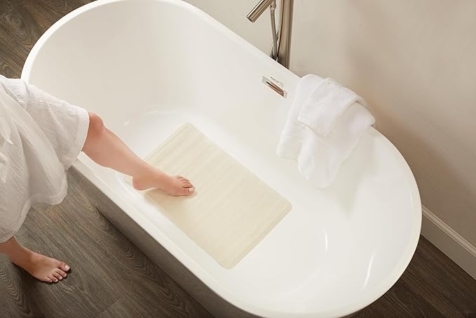 Rubbermaid Commercial Products Safti-Grip Bath Mat,Medium,White,Suction-Backed,Non-Slip for Commercial/Residential Use for Shower Stall/Bathtub/Bathroom,(Pack of 12)