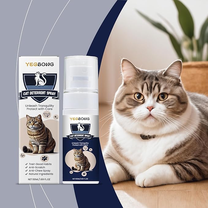 Natural Cat Training Spray - A Non-Toxic, Blue-Colored Deterrent Formula That Safely Protects Both Indoor and Outdoor Furniture from Scratching，2Pcs