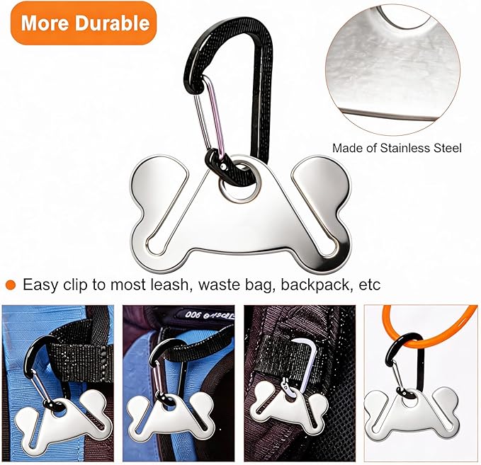 4PCS Dog Poop Bag Holder, Waste Bag Holder, Dog Poop Bag Carrier, Hand Free Holder, Metal Holder