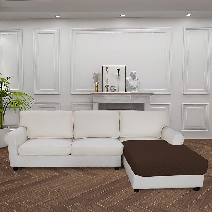 Easy-Going Sectional Couch Covers for Dogs L Shape Sofa Cover Reversible Sofa Slipcover Chaise Lounge Cover Furniture Protector Cover for Pets Dog Cat (42 x 68 inches, Coffee/Coffee)
