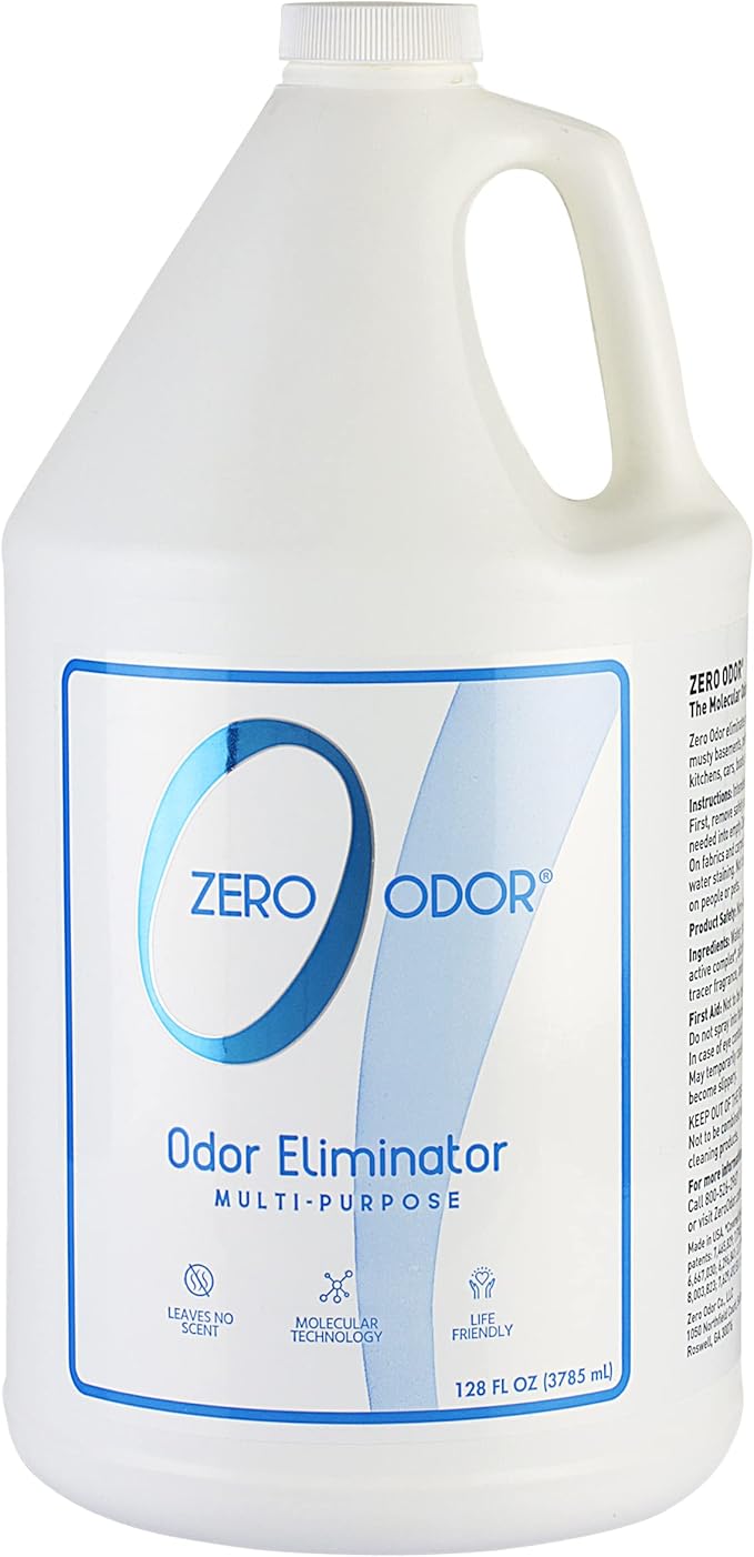 Zero Odor - Multi-Purpose Strong Odor Eliminator for Home, Office, Car, Bathroom, Hotel, Room Deodorizer, and Odor Neutralizer, 128oz Refill