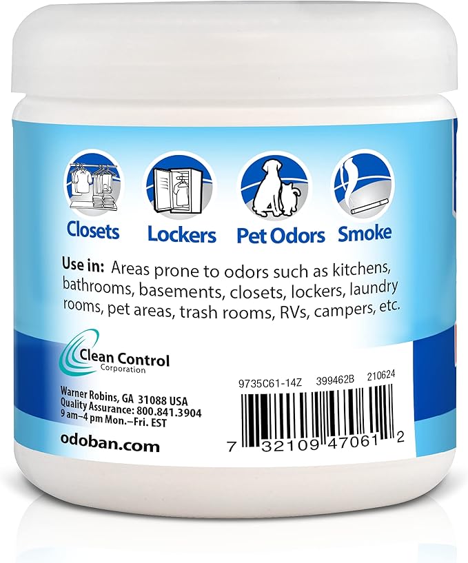 OdoBan Solid Odor Absorber Eliminator for Home and Small Spaces, Fresh Linen Scent, 14 Ounces Each, 3-Pack