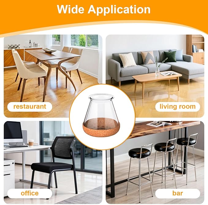 Ansible 24 pcs Chair Leg Floor Protectors, Furniture Felt Pads Silicone Covers caps for Chairs,Chair Leg Protectors for Hardwood Floors (X-Small fit:0.5''-0.89'')