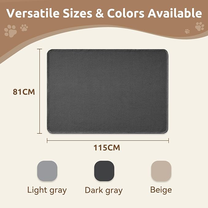 MontVoo Washable Dog Bed Cover, Absorbent Quick Dry Pet Bed Sheet, Easy Hair Removal Couch Cover for Dog/Cat, 32x45 Inches, Waterproof PU Backing Dog Bed Mat for Car Seat, Crate, Cover Only, Darkgrey