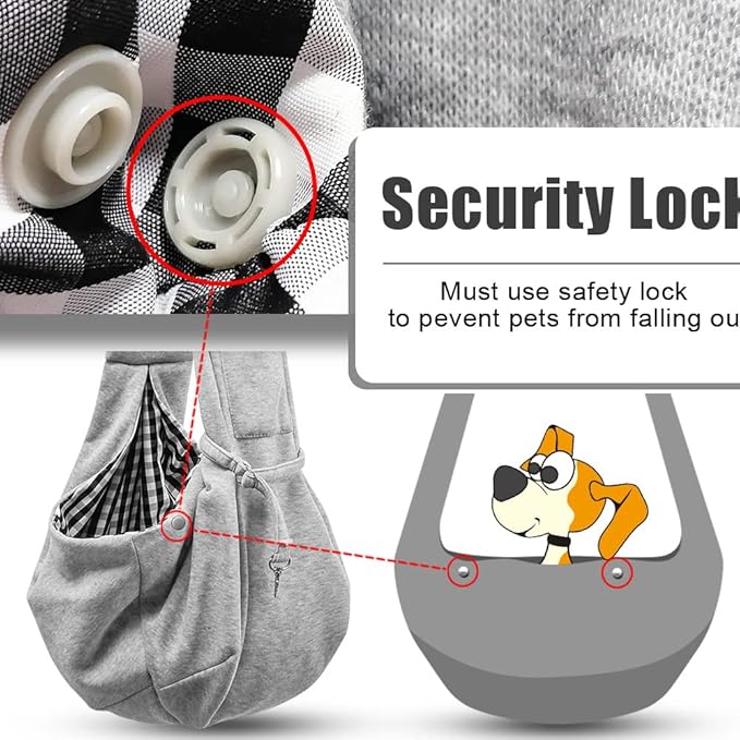 Tomkas Small Dog Sling Carrier - Classic Pocket & Classic Strap- for 3-12 lbs Pets (Gray, M - Classic Pocket & Classic Strap)