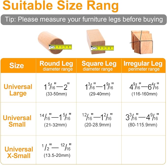 CHUNZEXI 24 Pack Chair Leg Floor Protectors for Hardwood Floors, Silicone Felt Covers Pads Caps, Protect Wood Furniture Feet Floors Noise Reduce and Scratch (Universal Large & Brown)