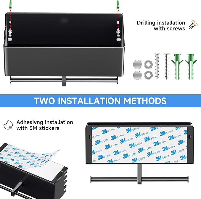 Dog Leash Holder for Wall, Dog Leash Hooks, Pet Stuff Organizer with Shelf Storage, Metal Key Holder, Leash Hangers Organizer Rack for Pet Collar, Toys, Treats, Poop Bag (Black)