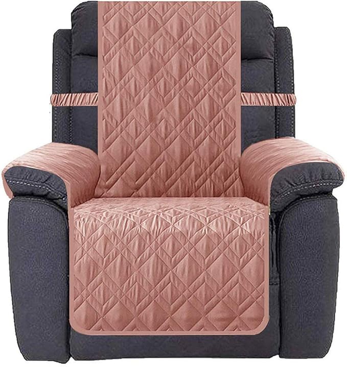 Ameritex Waterproof Nonslip Recliner Cover Stay in Place, Dog Chair Cover Furniture Protector, Ideal Recliner Slipcovers for Pets and Kids (Pink, 23")