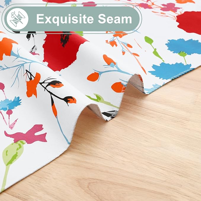 misaya Square Waterproof Vinyl Table Cloth, Wipeable Tablecloth with Flannel Backing, Plastic Table Cover for Dinner, Picnic, Indoor and Outdoor (Flowers, 54" x 54")