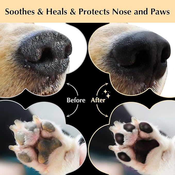 All-Natural Lick Safe Dog Paw Balm for Dogs & Cats | 3 Pack Dog Nose Balm for Dry Nose | Snout Soother for Dogs | Dry Cracked Dog Nose Moisturizer | Dog Nose Butter Dogs Need (1.23oz *3)