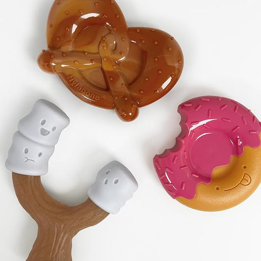 Nylabone Power Chew Toy Bundle, Cute Dog Toys for Aggressive Chewers, Bacon Glazed, Toasted Marshmallow, and Peanut Butter Flavors, Large Dogs - Up to 50 lbs, 3 Pack