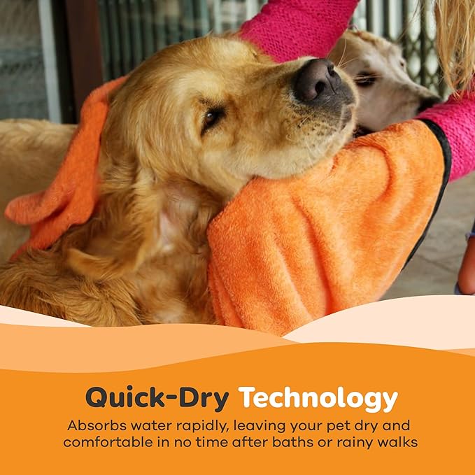 Pet Towel - 55-Inch Super Absorbent, Fast Drying, XL Dog Towel for Pet Grooming, Dog Wash, and Travel | Refresh Quick Dry Pet Towels for Dogs, Cats & Puppies | Dog Grooming Supplies